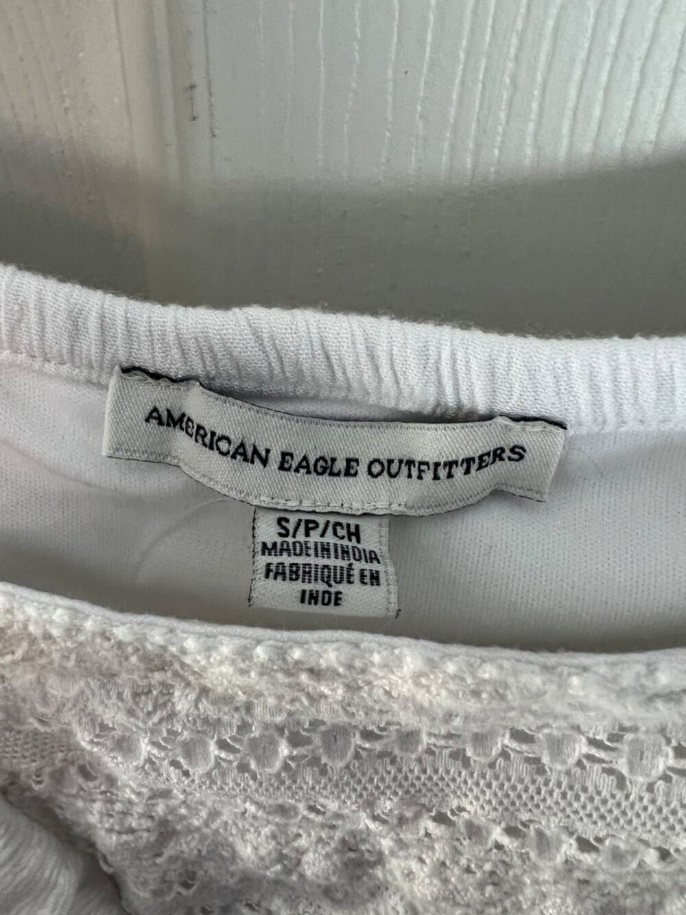 American Eagle White Lace Ruffle Boho Romper Coastal Western Festival Small - Picture 5 of 10